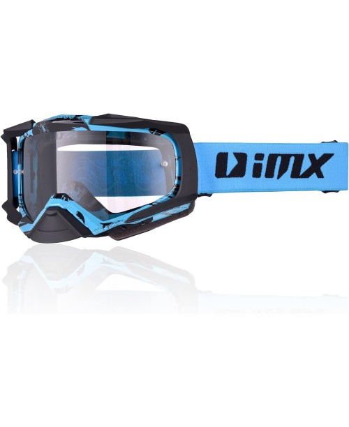 Очки кроссовые iMX Racing Goggle Dust Graphic Blue/Black Matt - Visor DarkSmoke + Clear
