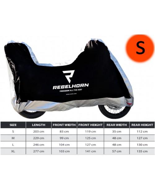 Накидка для мотоцикла с кофром Rebelhorn Motorcycle Cover Top Box Black/Silver size S