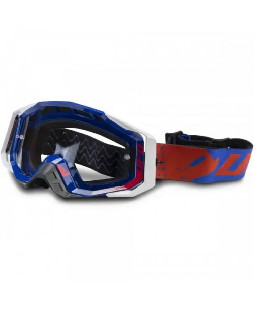 Очки кроссовые UFO MYSTIC GOGGLES с защитой носа цвет синий/белый