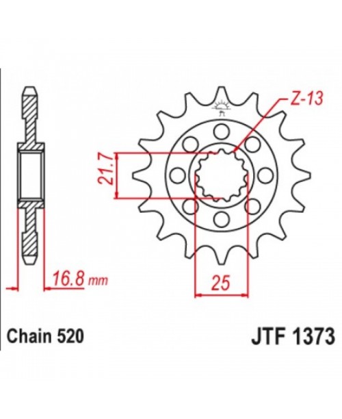 Звезда приводная передняя JT Sprockets JTF1373.16RB