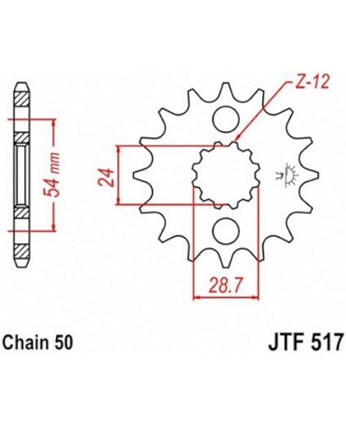 Звезда приводная передняя JT Sprockets JTF517.17