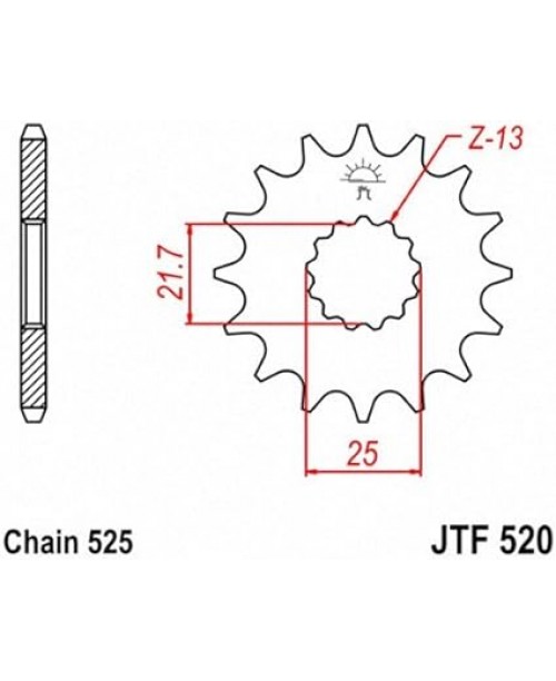 Звезда приводная передняя JT Sprockets JTF520.14