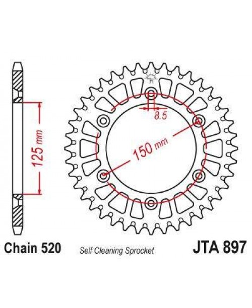Звезда приводная задняя JT Sprockets JTR897.50SC