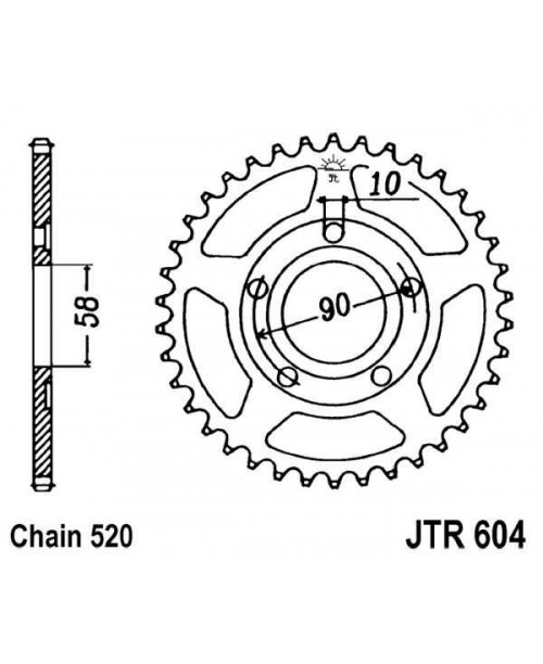Звезда приводная задняя JT Sprockets JTR604.44