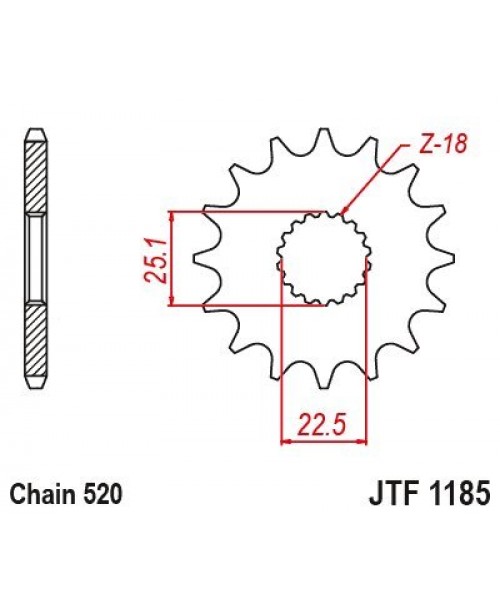 Звезда приводная передняя JT Sprockets JTF1185.17RB Triumph 900 Bonneville T100 17-20, 900 Street Twin 16-20, 900 Street Scrambler 20