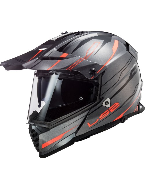Шлем LS2 PIONEER EVO KNIGHT TITANIUM ORANGE MX436