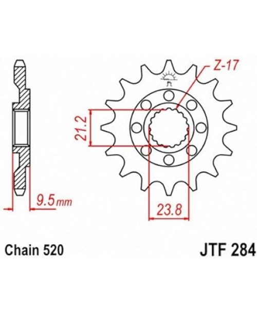Звезда приводная передняя JT Sprockets JTF284.12