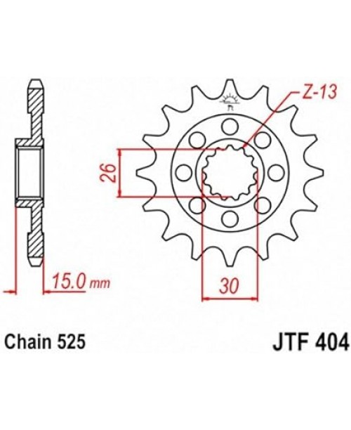 Звезда приводная передняя JT Sprockets JTF404.17RB