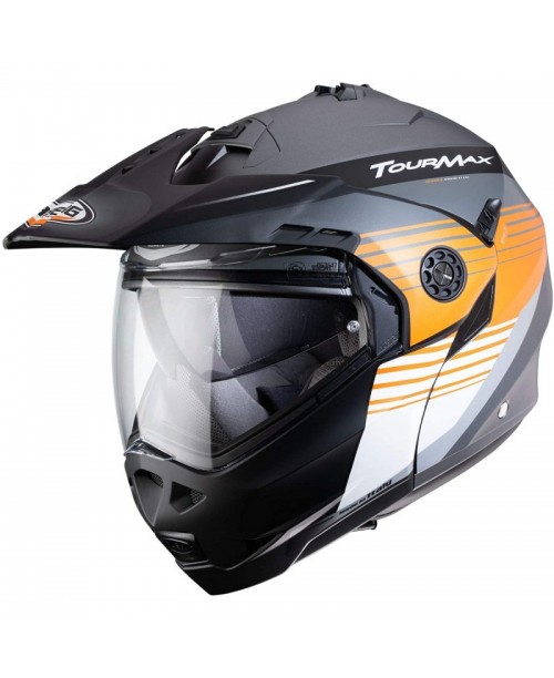 Шлем CABERG TOURMAX TITAN MATT GUN METAL/ORANGE/WHITE