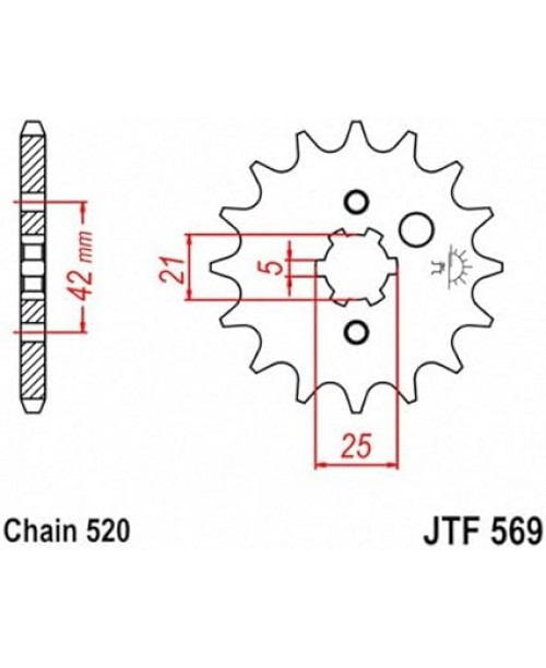Звезда приводная передняя JT Sprockets JTF571.16