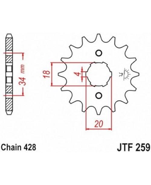 Звезда приводная передняя JT Sprockets JTF259.16