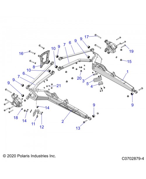 Рычаг задний нижний POLARIS RZR Pro XP 4 Turbo 2021-2022 черный 1544468-458