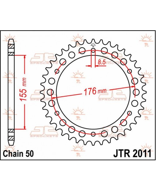 Звезда приводная задняя JT Sprockets JTR2011.42