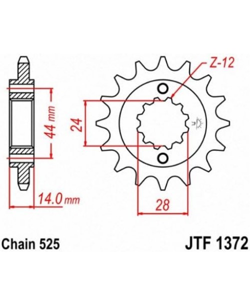 Звезда приводная передняя JT Sprockets JTF1372.17 HONDA VT 750 1997-2013