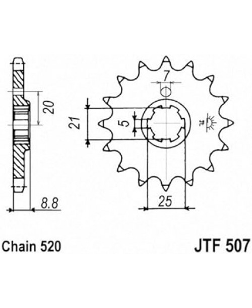 Звезда приводная передняя JT Sprockets JTF507.15