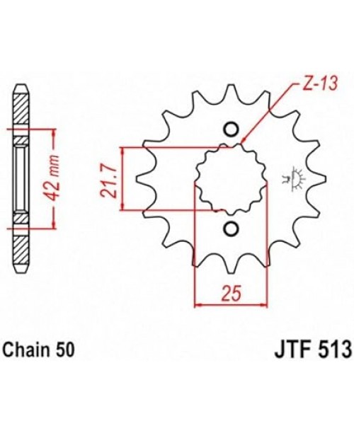 Звезда приводная передняя JT Sprockets JTF513.18RB