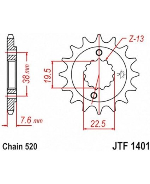 Звезда приводная передняя JT Sprockets JTF1401.15
