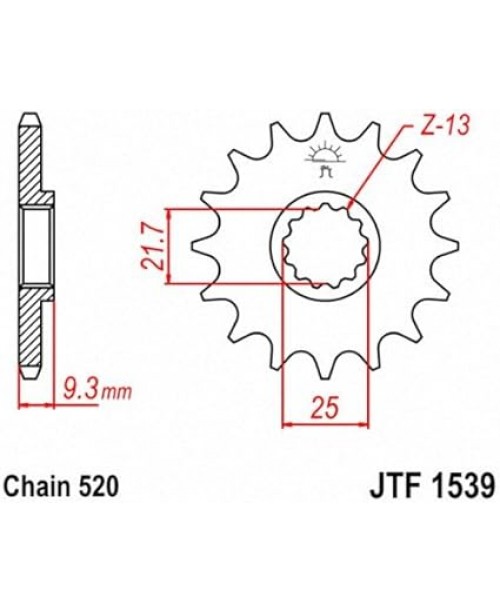Звезда приводная передняя JT Sprockets JTF1539.15