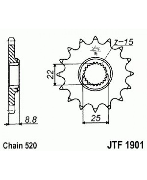 Звезда приводная передняя JT Sprockets JTF1901.12