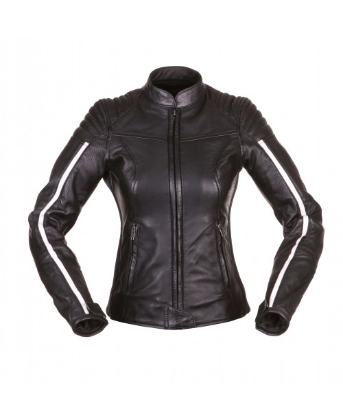 Куртка женская MODEKA Alva LEATHER PERF BLACK/WHITE