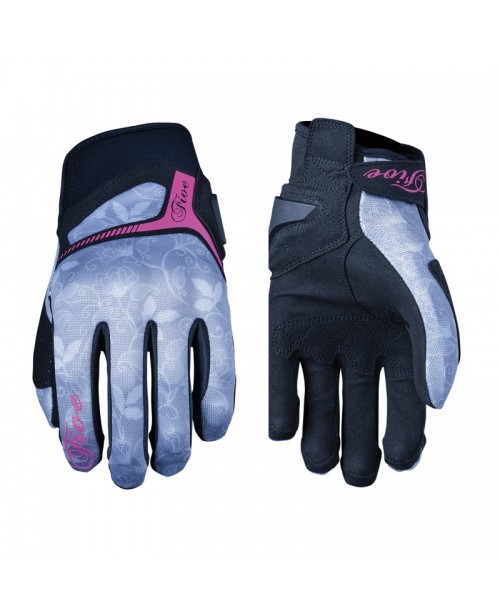 Перчатки женские FIVE GLOVES RS3 REPLICA WOMAN FLOWER GREY/FLU