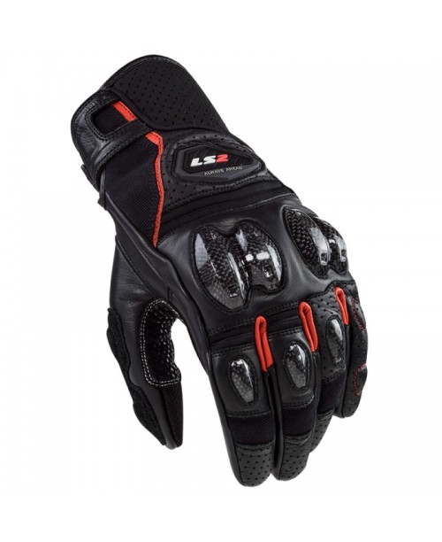 Перчатки LS2 SPARK 2 Leather BLACK/RED