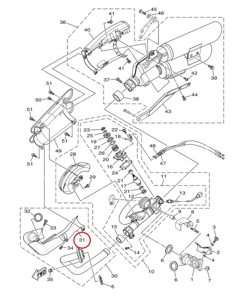 Защита глушителя YAMAHA RAIDER XV1900 5C7-14728-00