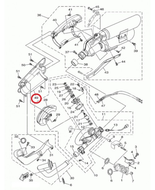 Накладка глушителя YAMAHA XV1900 Raider S 5C7-14627-00-00