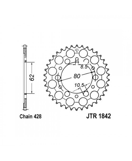 Звезда приводная задняя JT Sprockets JTR1842.45
