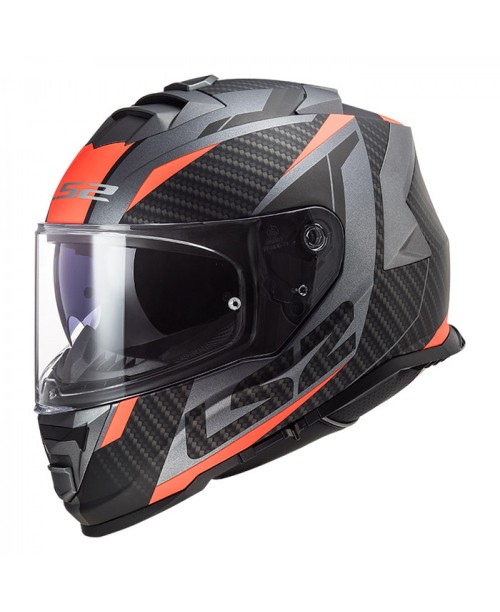 Шлем LS2 STORM RACER MATT TITANIUM / FLUO ORANGE FF800