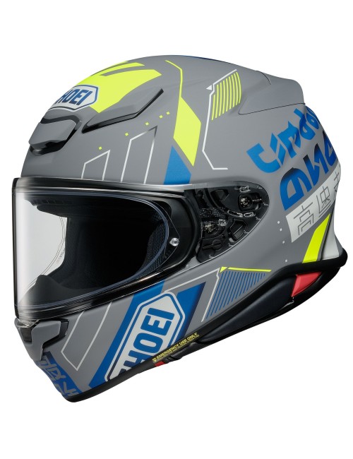 Шлем SHOEI NXR2 ACCOLADE TC-10 MATT GREY/BLUE/H-V YELLOW Шлем SHOEI NXR2 ACCOLADE TC-10 MATT GREY/BLUE/H-V YELLOW