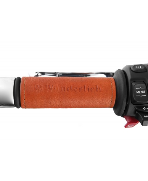 Накладки кожаные на ручки руля BMW R 18 коричневые WUNDERLICH