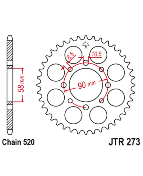 Звезда приводная задняя JT Sprockets JTR273.45ZBK