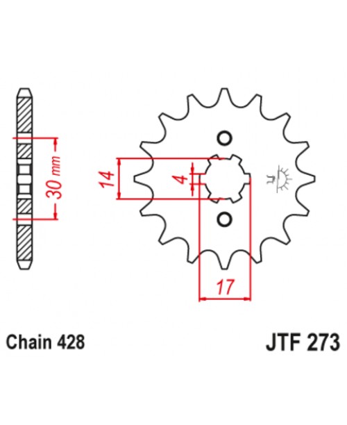 Звезда приводная передняя JT Sprockets JTF273.14