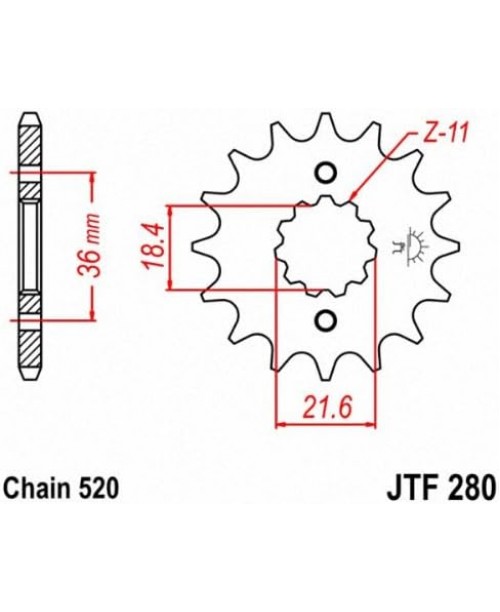 Звезда приводная передняя JT Sprockets JTF280.13