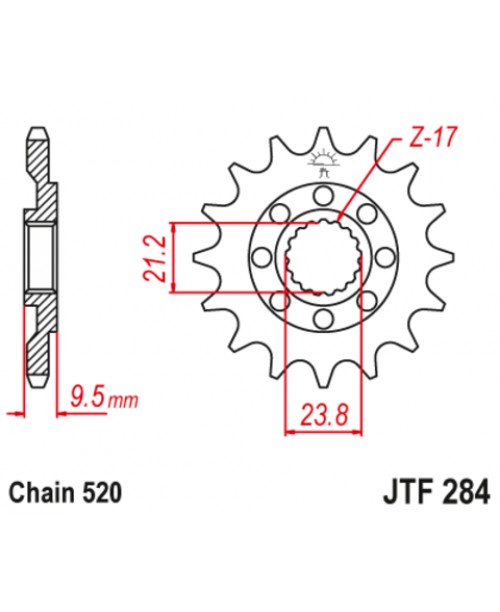 Звезда приводная передняя JT Sprockets JTF284.13 Sun Star 34713