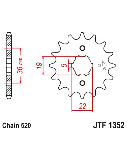 Звезда приводная передняя JT Sprockets JTF1352.13 PBR 337 13 18NC