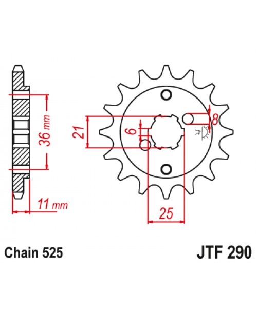 Звезда приводная передняя JT Sprockets JTF290.14 PBR 290 14 18NC