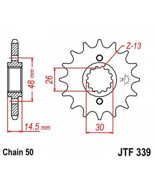 Звезда приводная передняя JT Sprockets JTF339.17 SUNSTAR 512-17