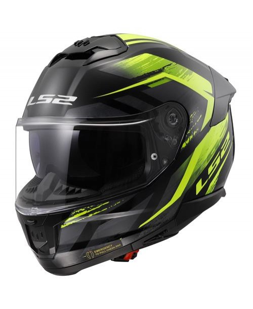 Шлем LS2 STREAM II FURY BLACK H-V YELLOW FF808
