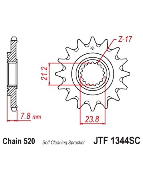 Звезда приводная передняя JT Sprockets JTF1344.14SC HONDA