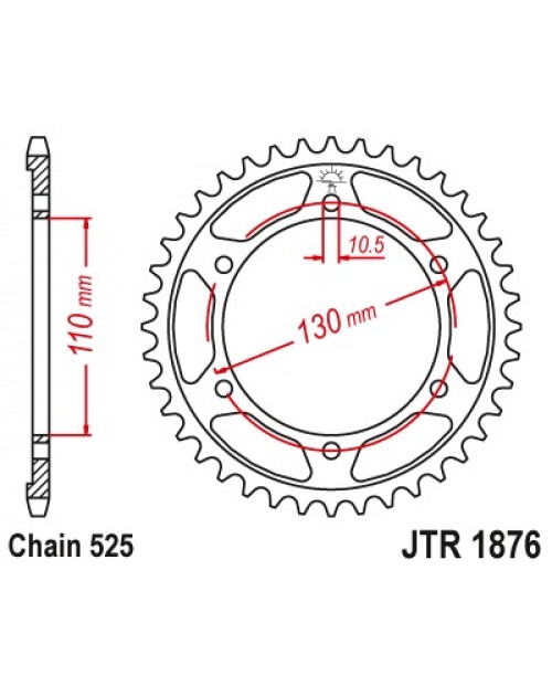 Звезда приводная задняя JT Sprockets JTR1876.46