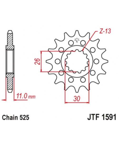 Звезда приводная задняя JT Sprockets JTF1591.15RB
