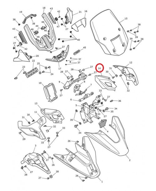 Кронштейн кокпит левый TRIUMPH T2310251
