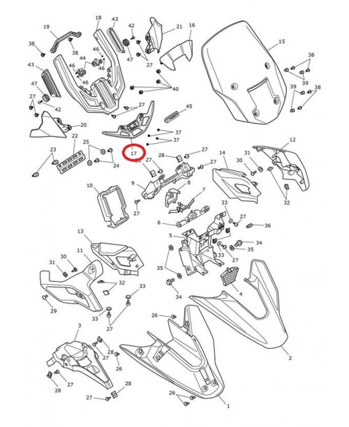 Пластик кокпит центральный TRIUMPH T2310869