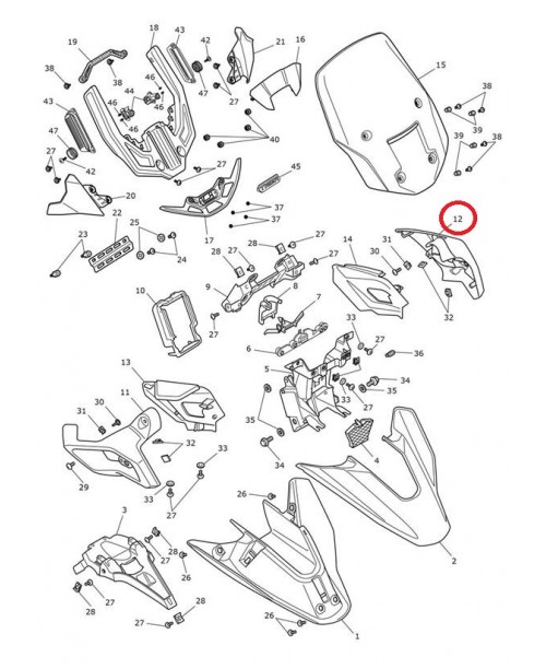 Пластик кокпит левый TRIUMPH черный T2311429-PS
