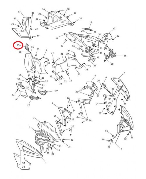 Пластик бака TRIUMPH правый T2319686