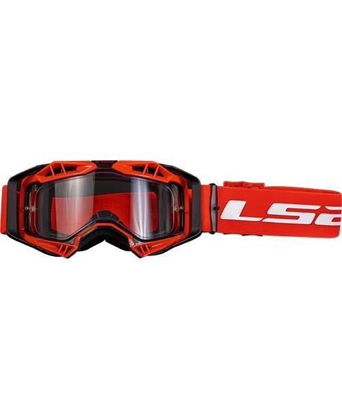 Очки кроссовые LS2 AURA ENDURO BLACK RED WITH CLEAR VISOR