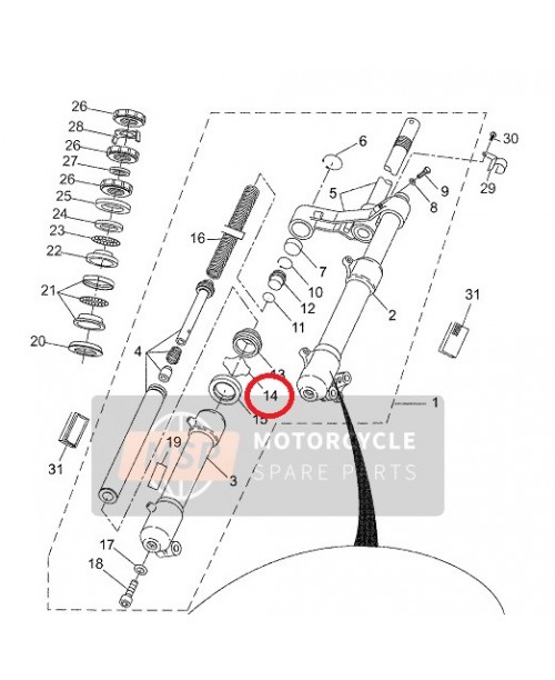 Стопор сальника вилки YAMAHA 5MEF31563000