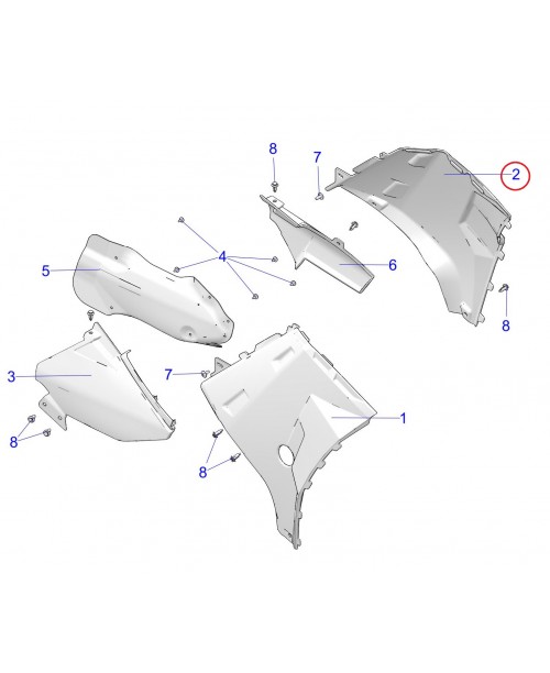 Панель боковая верхняя левая POLARIS Ghost Grey 5454719-728